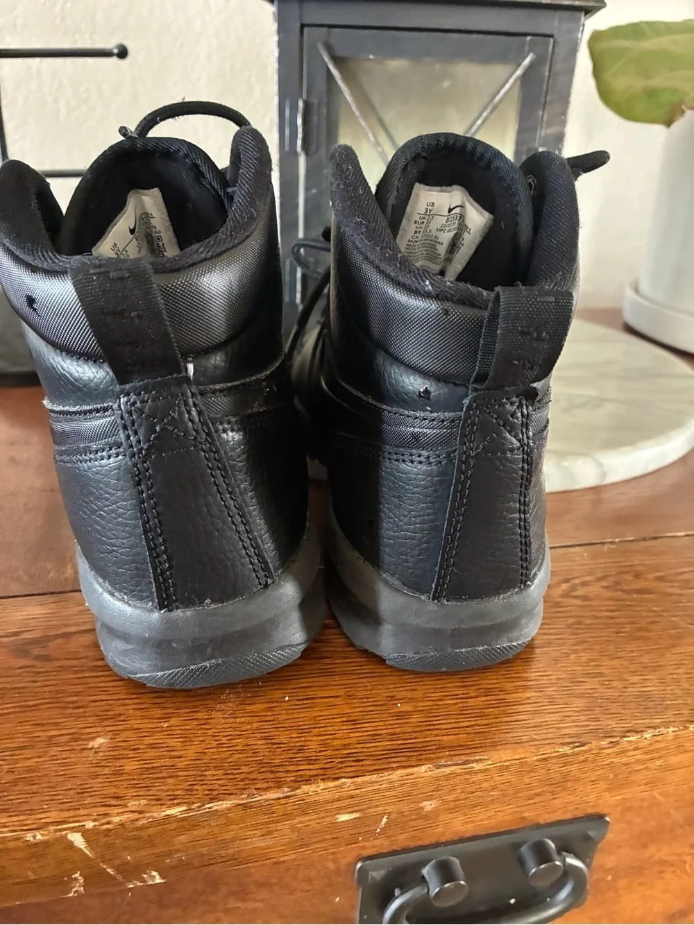 Nike Kids Black High-Top Lace-Up Boots